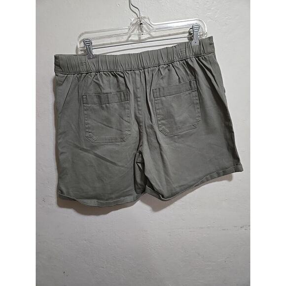 Como Vintage Women’s M Double Pocket Tie Front Cotton Shorts Cuffed Green - Picture 10 of 13